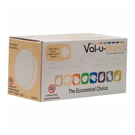 Fabrication Enterprises Val-u-Band Latex Free Exercise Band, Peach - Level 1, 6 Yard Roll/Box 1538311